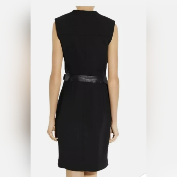 ALEXANDER WANG Leather and stretch-crepe wrap dressSize 4. - Picture 3 of 7